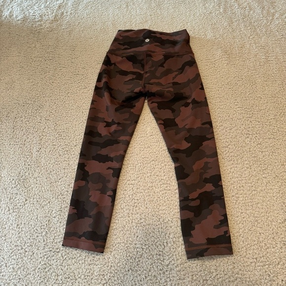 Lululemon Wunder Train High Rise Crop 21" Heritage 365 Camo Brown Earth Multi 4 - Picture 2 of 8
